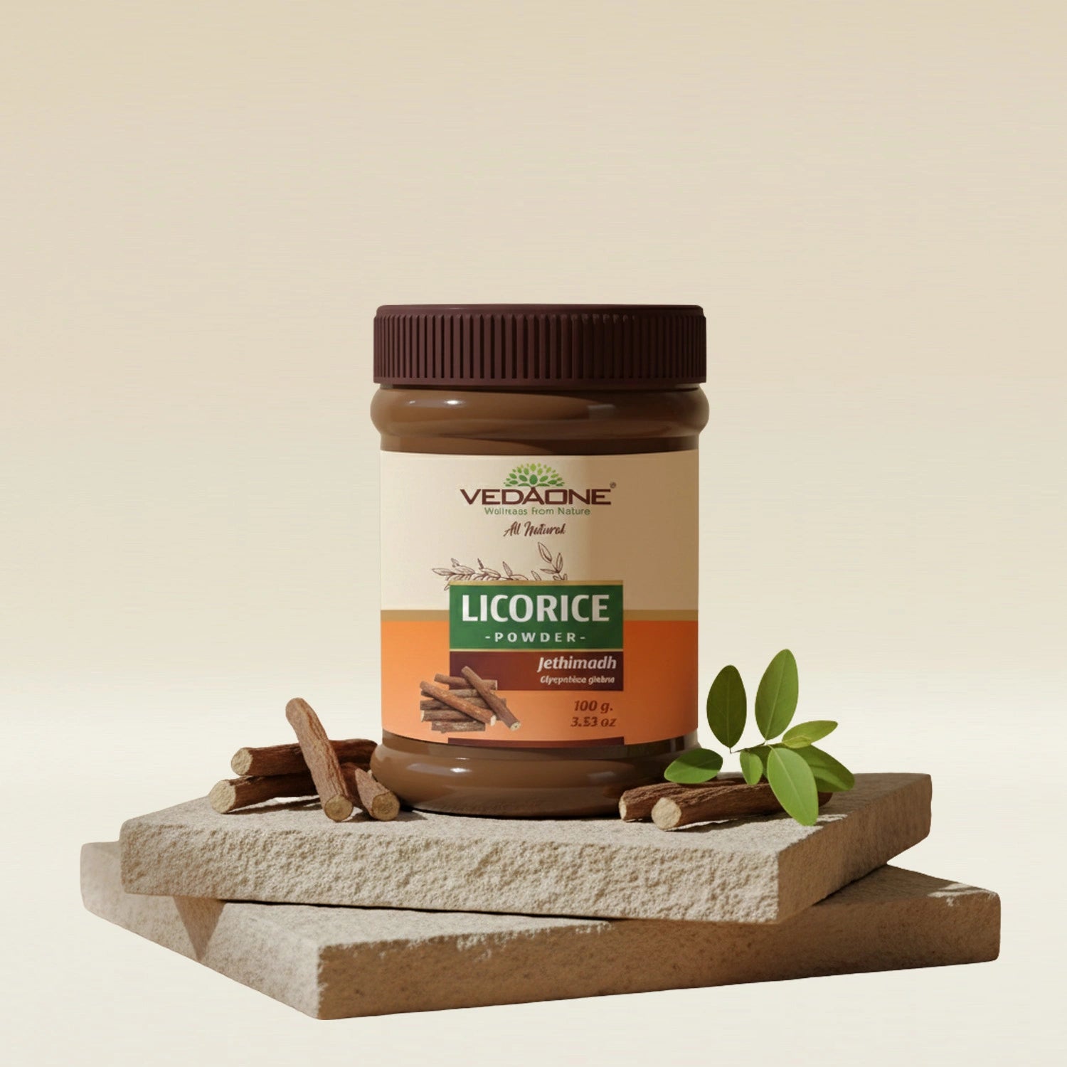 Vedaone Licorice Powder 100 g | Pure Glycyrrhiza glabra Root | Digestive, Respiratory & Wellness Support