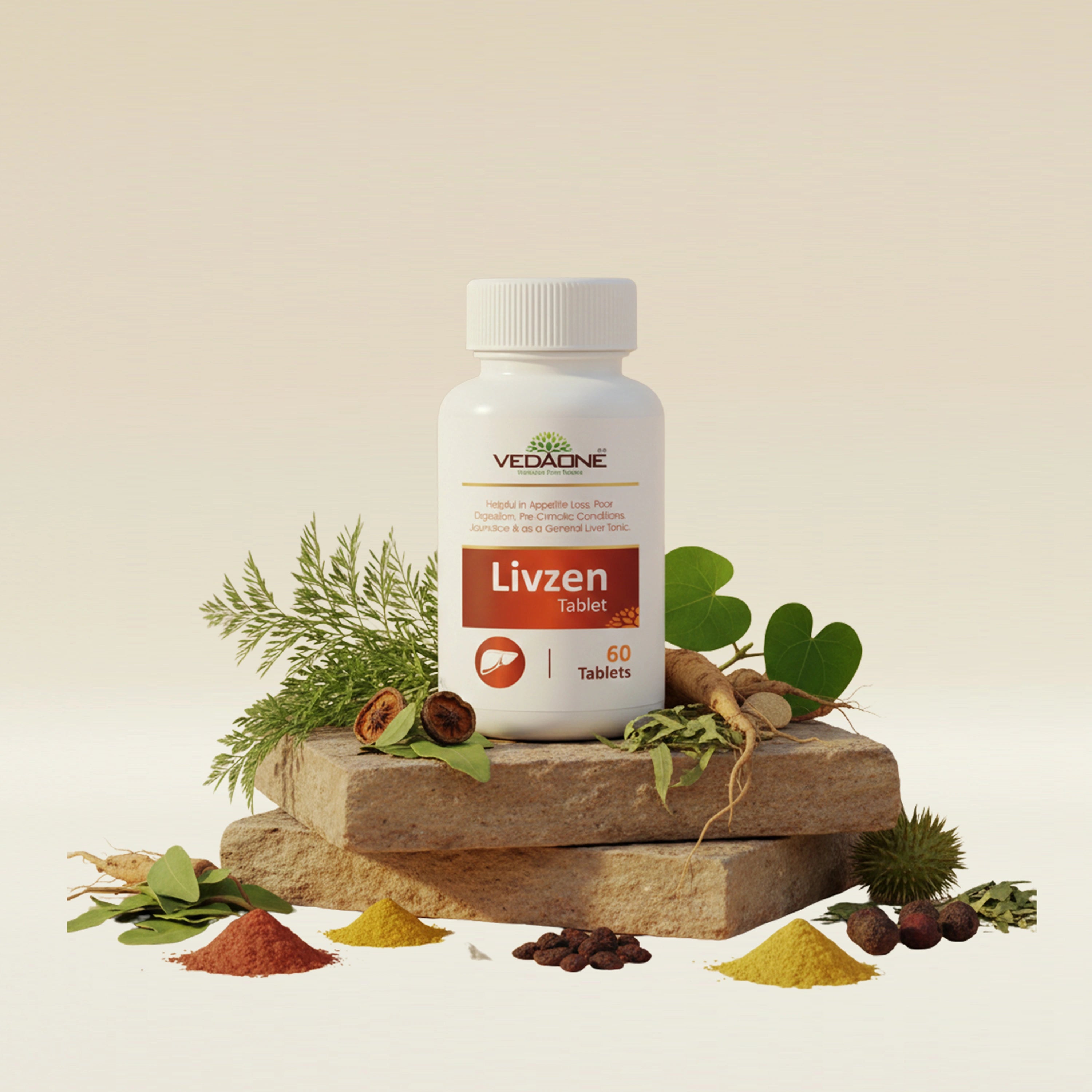 Vedaone Livezen Tablets 60 Tablets | Ayurvedic Liver Support for Digestion, Appetite & Detox Wellness