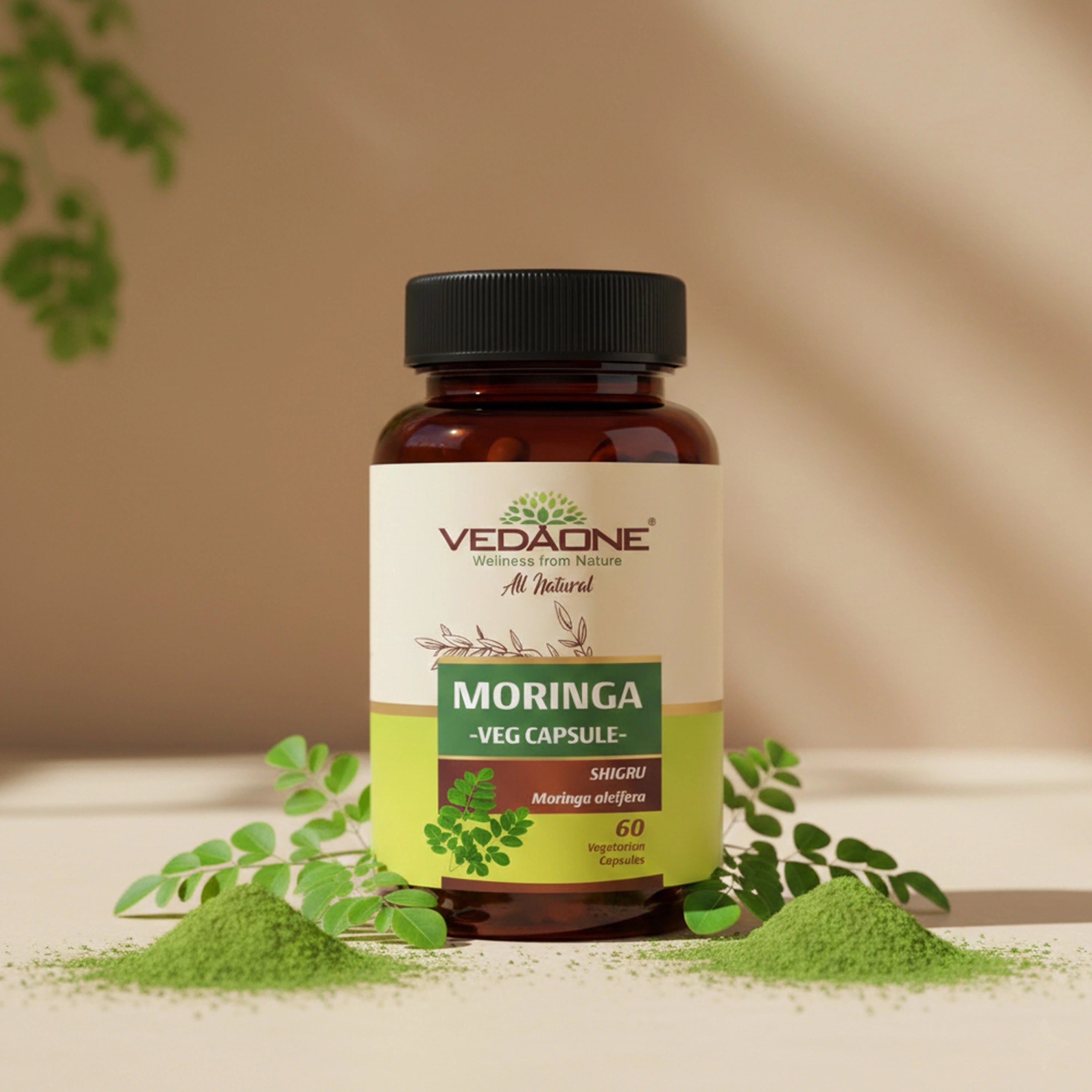 Vedaone Moringa Capsules 60 Capsules – Herbal Moringa Leaf Supplement for Daily Nutrition & Wellness Support