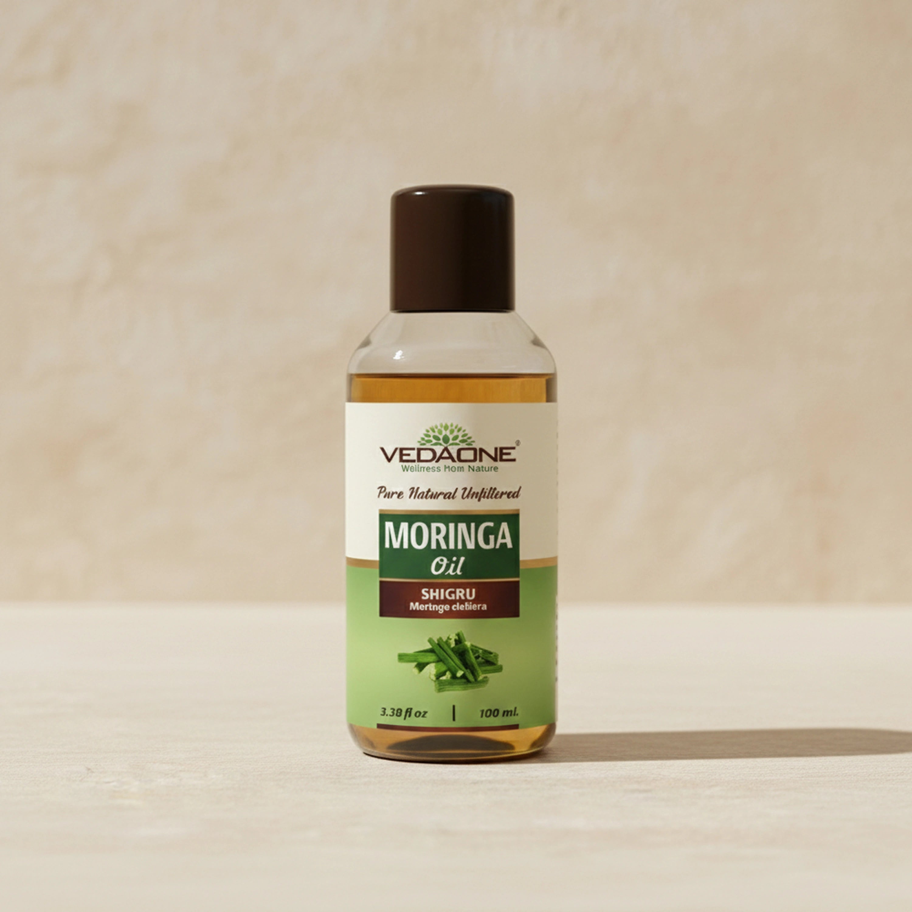 Vedaone Moringa Oil 100 ml | Cold-Pressed Moringa Oleifera Oil for Skin, Hair & Daily Wellness