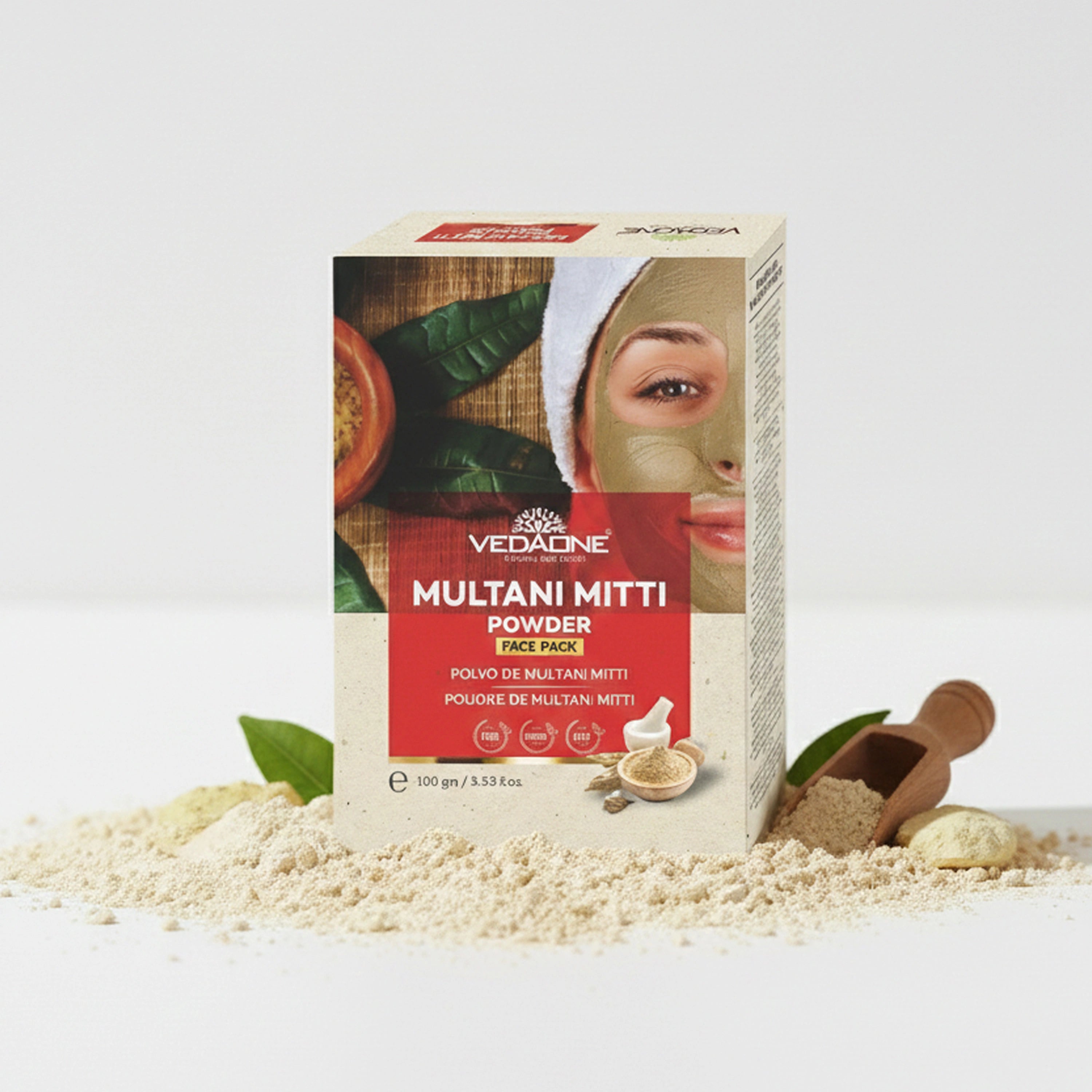 Vedaone Multani Mitti Powder Face Pack - 100 g | Natural Oil Control & Deep Cleansing Care