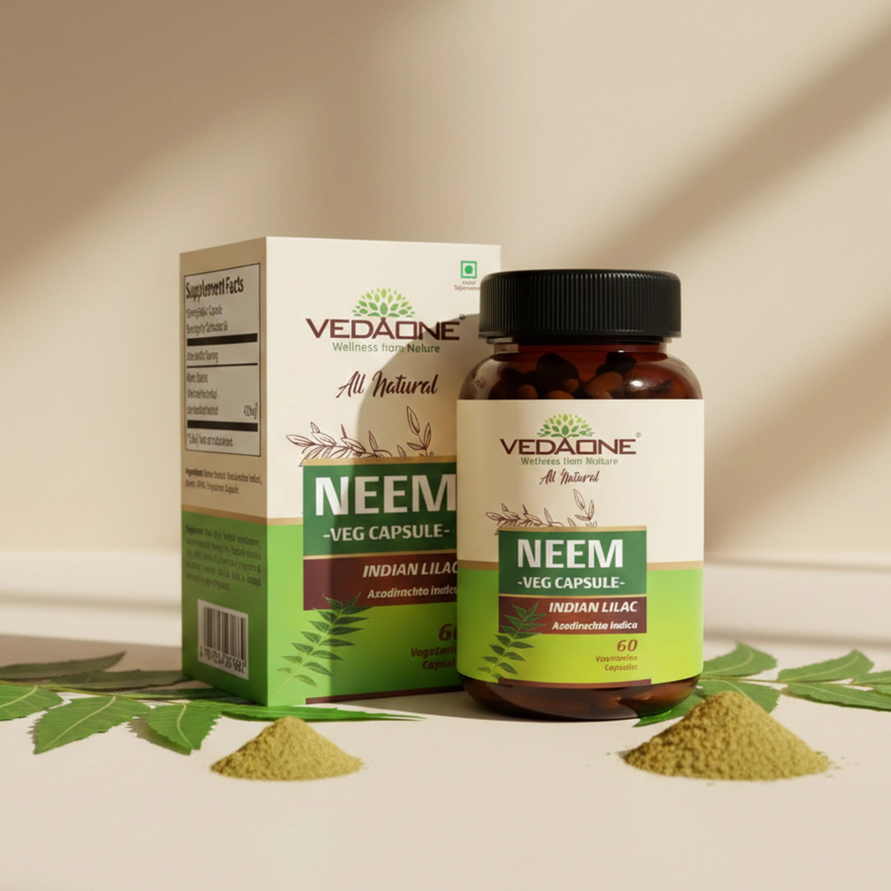 Vedaone Neem Capsules 60 Capsules – Herbal Neem Supplement for Daily Detox & Wellness Support