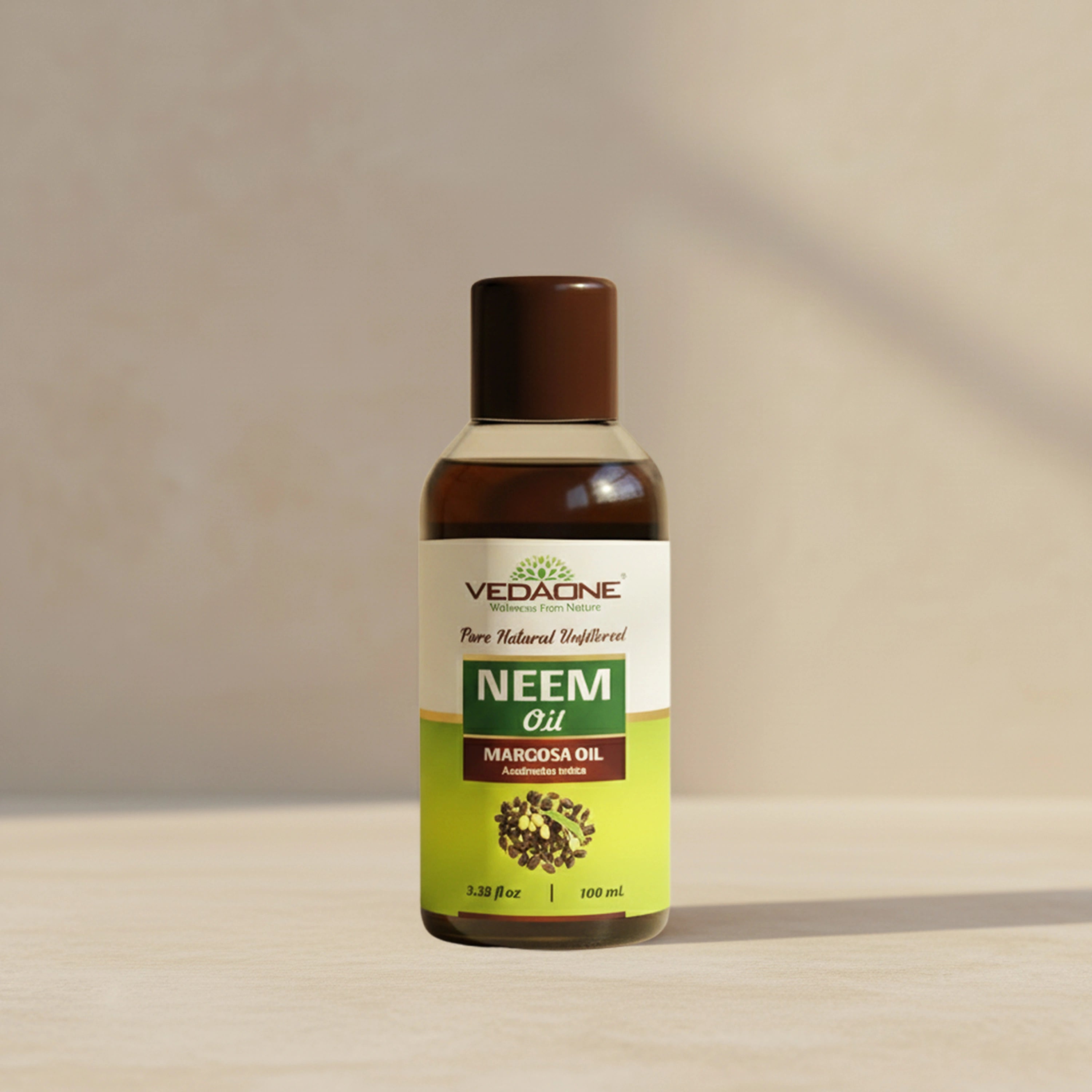 Vedaone Neem Oil (Margosa Oil) 100 ml | Pure Neem Oil for Skin, Scalp & Natural Wellness Care