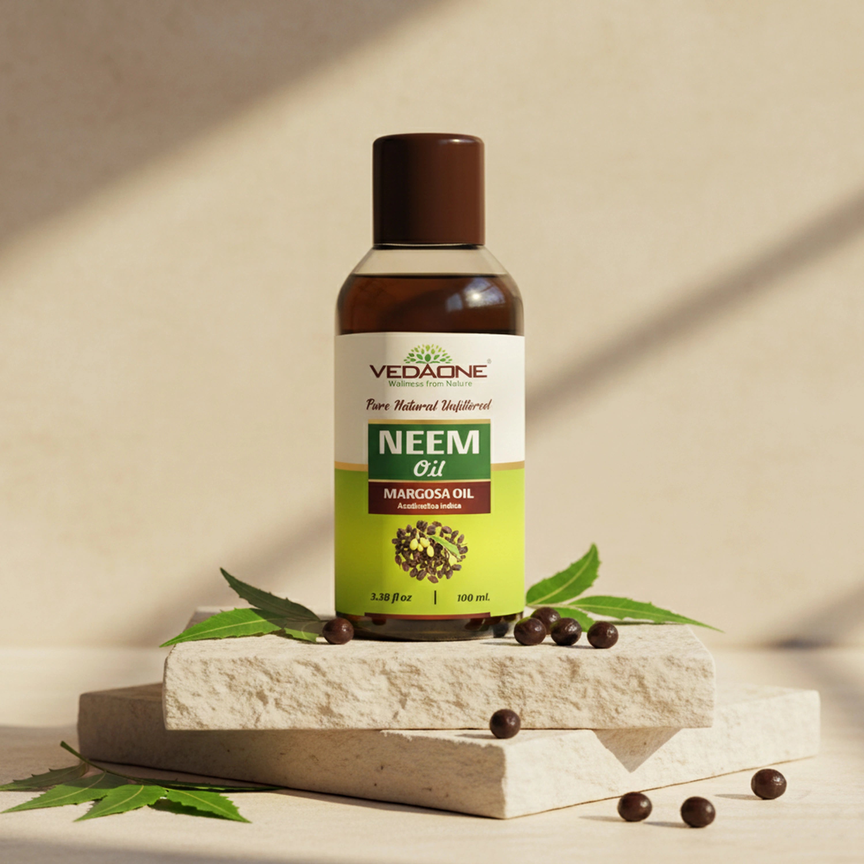 Vedaone Neem Oil (Margosa Oil) 100 ml | Pure Neem Oil for Skin, Scalp & Natural Wellness Care