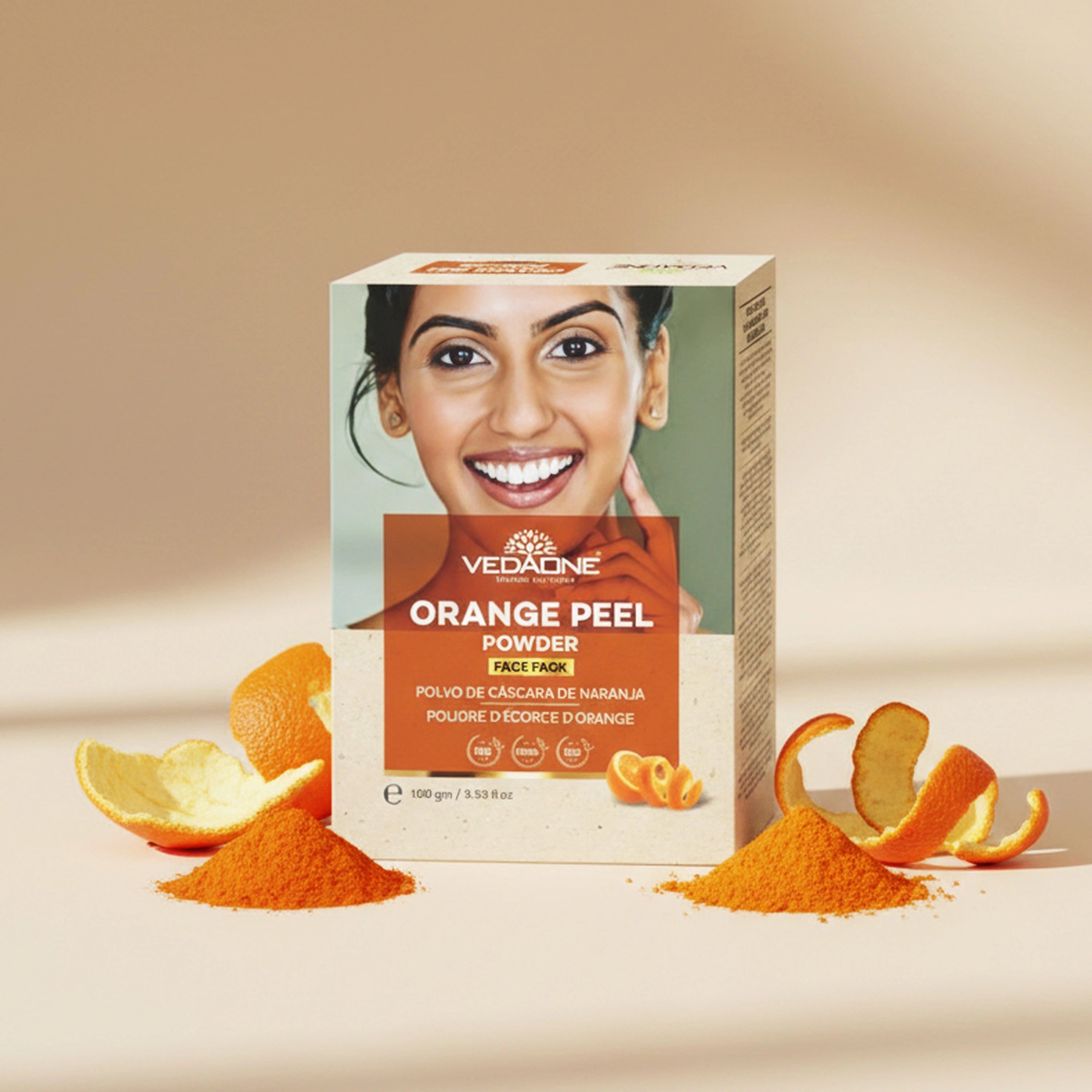 Vedaone Orange Peel Powder Face Pack – 100 g | Natural Glow & Skin Refreshing Care