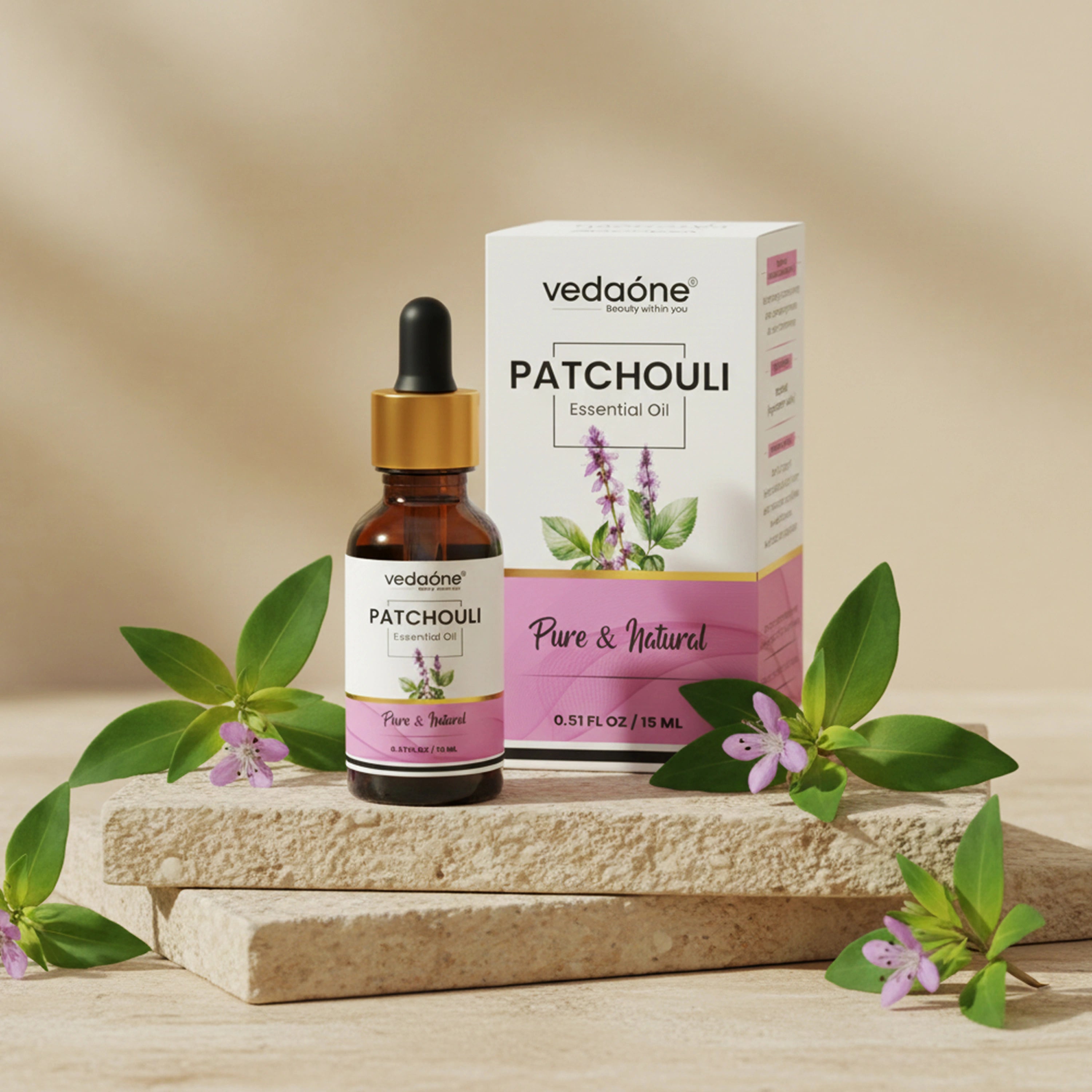 Vedaone Patchouli Essential Oil 15 ml | Pure Aromatic Oil for Aromatherapy & Cosmetic Use