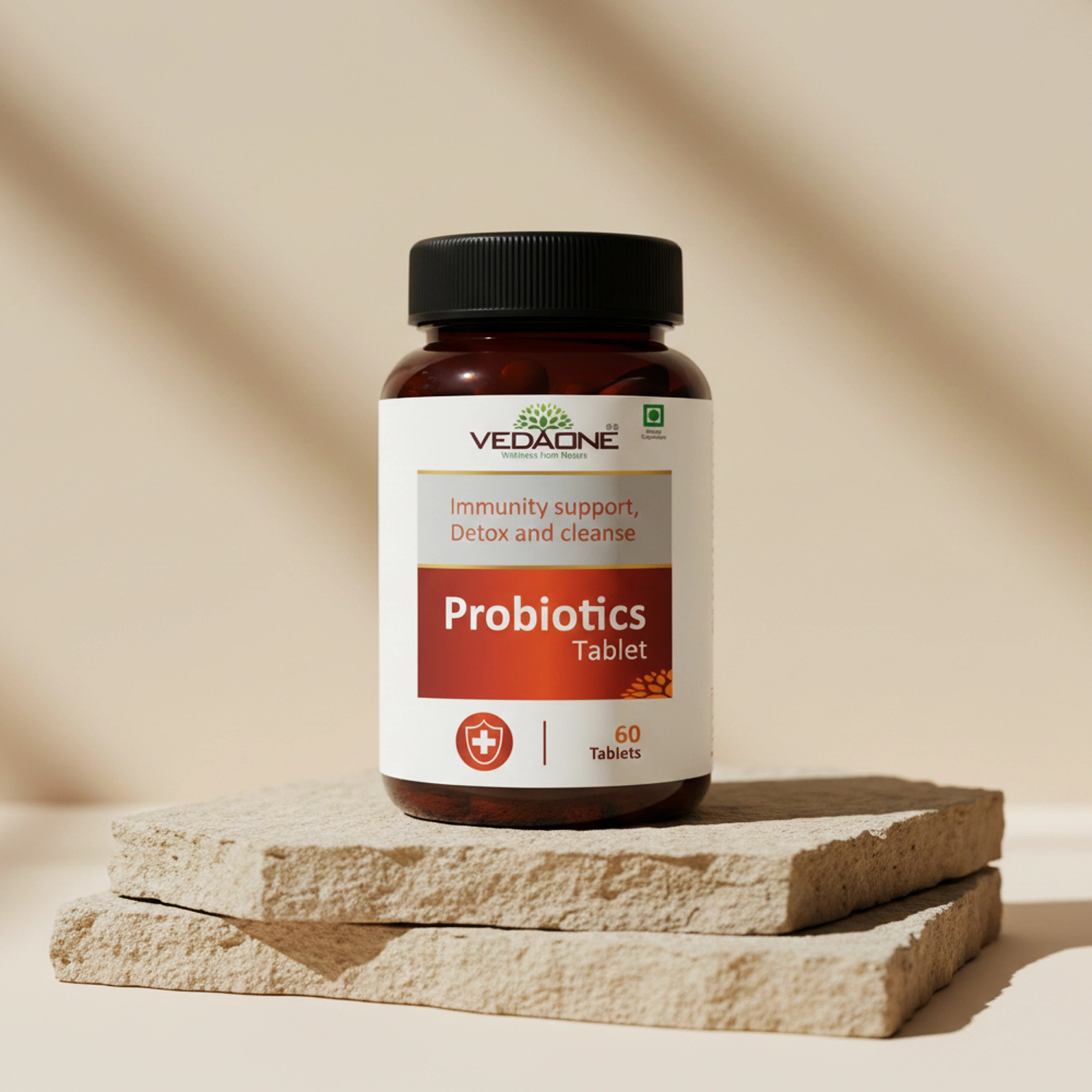 Vedaone Probiotics Tablets 60 Tablets | 15 Billion CFU for Gut Balance, Immunity & Digestive Wellness