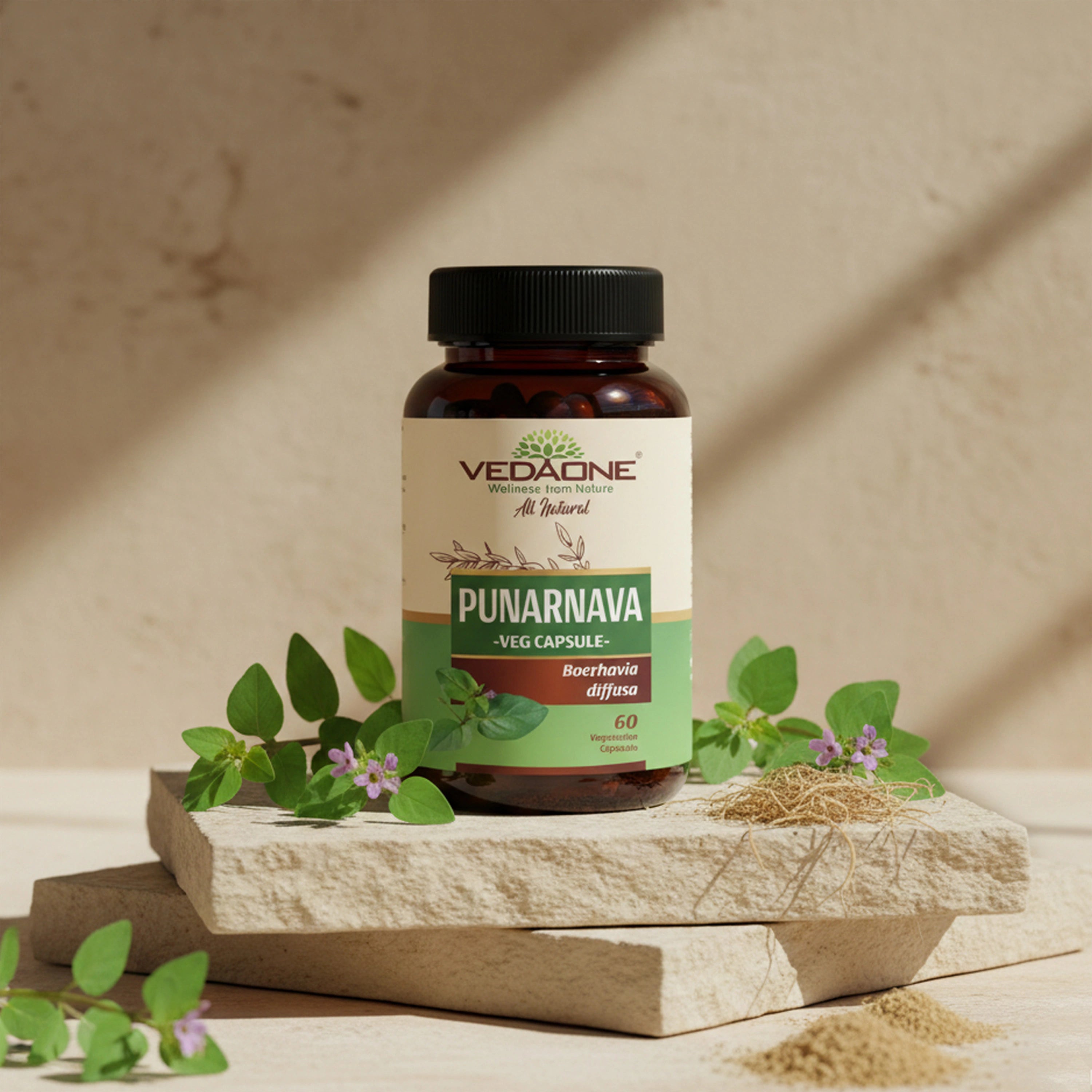 Vedaone Punarnava Capsules 60 Capsules – Herbal Punarnava Supplement for Daily Wellness & Natural Balance