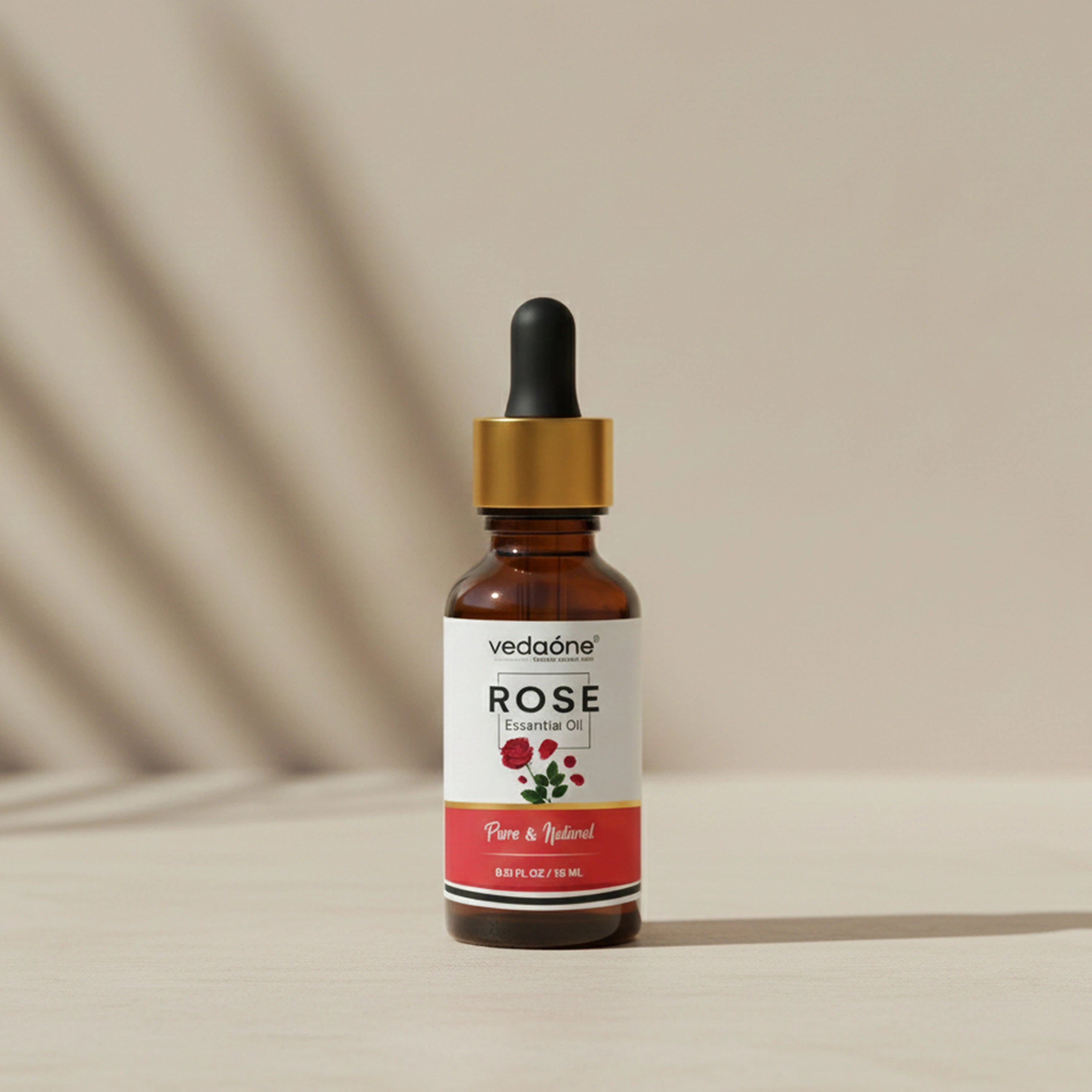 Vedaone Rose Essential Oil 15 ml | Pure Aromatic Oil for Skincare & Aromatherapy