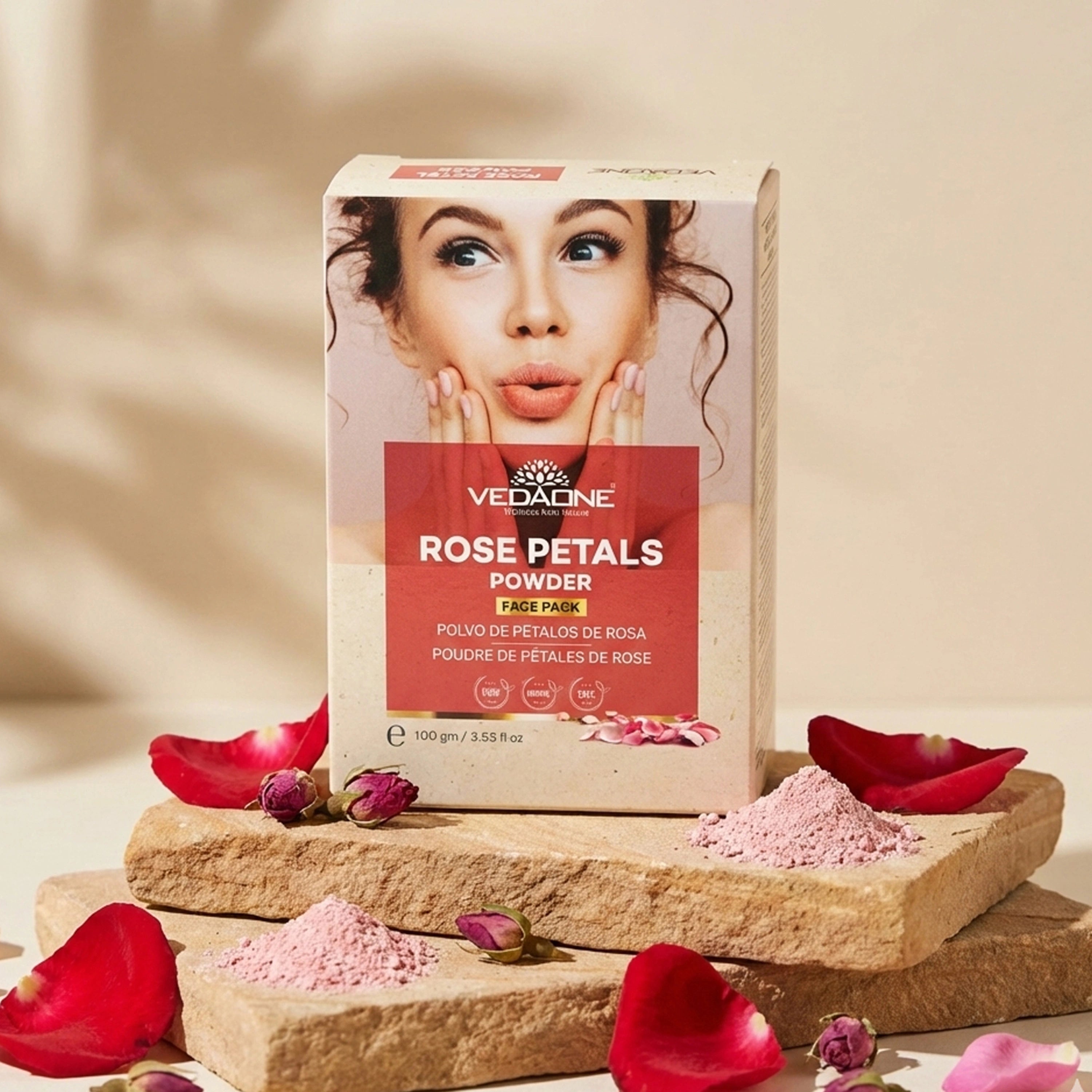 Vedaone Rose Petals Powder Face Pack – 100 g | Natural Hydration & Skin Soothing Care