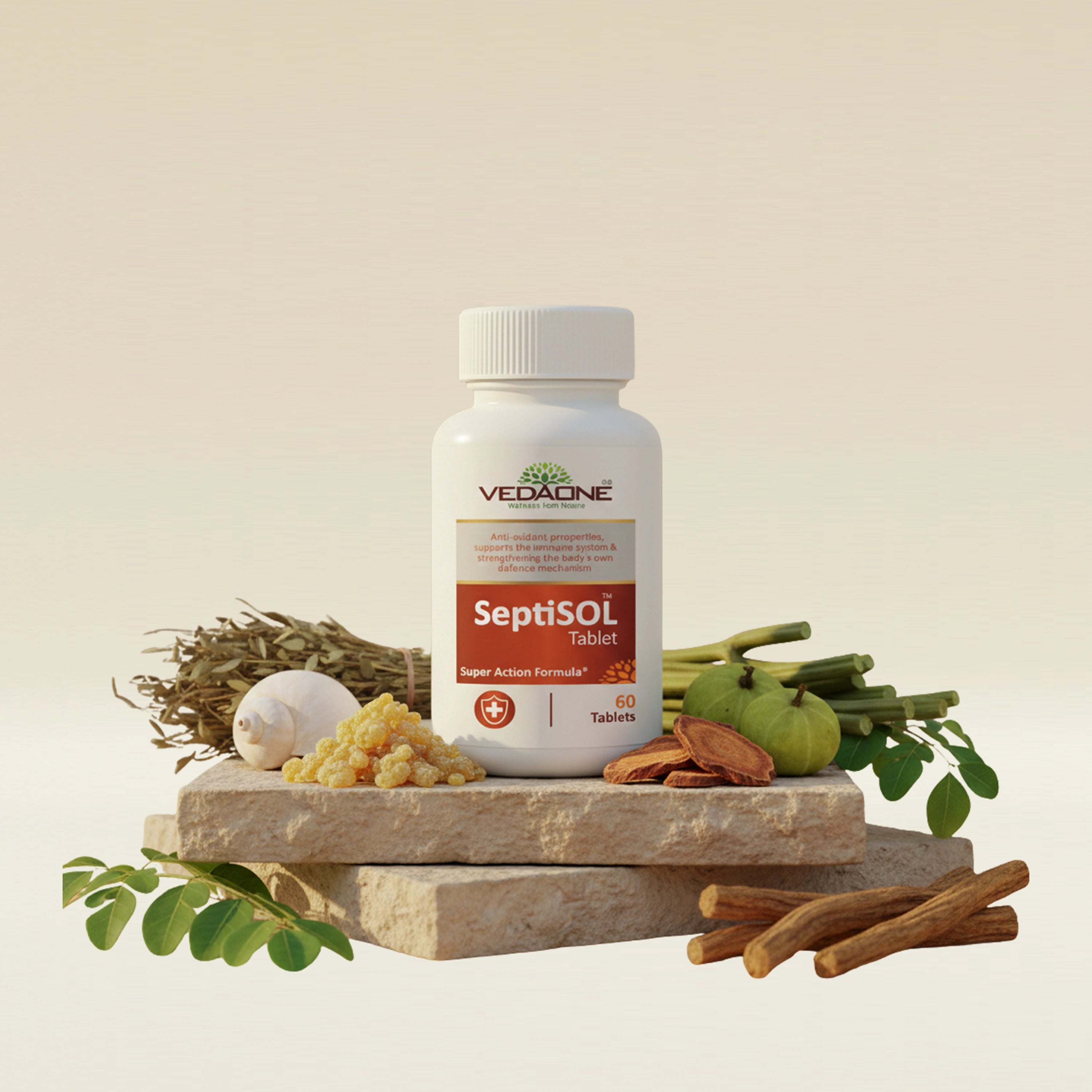 Vedaone SeptiSOL Tablets 60 Tablets | Ayurvedic Antioxidant & Immune Support Formula