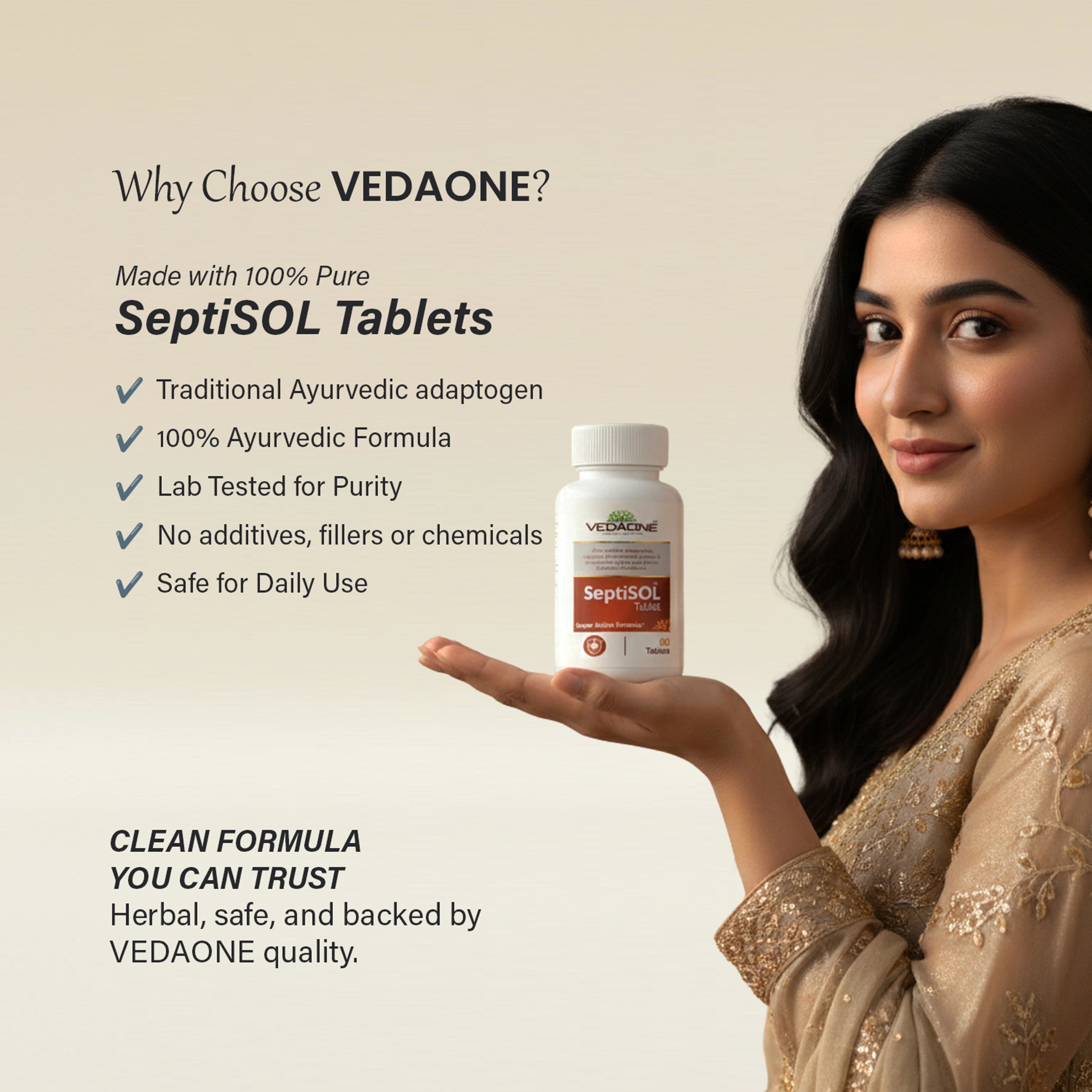 Vedaone SeptiSOL Tablets 60 Tablets | Ayurvedic Antioxidant & Immune Support Formula