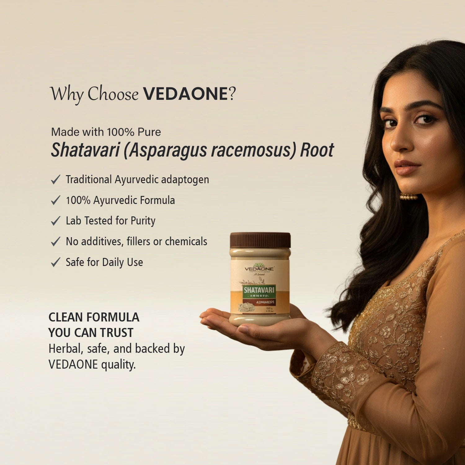 Vedaone Shatavari Powder 100 g | Pure Asparagus racemosus Root | Women’s Wellness & Vitality Support