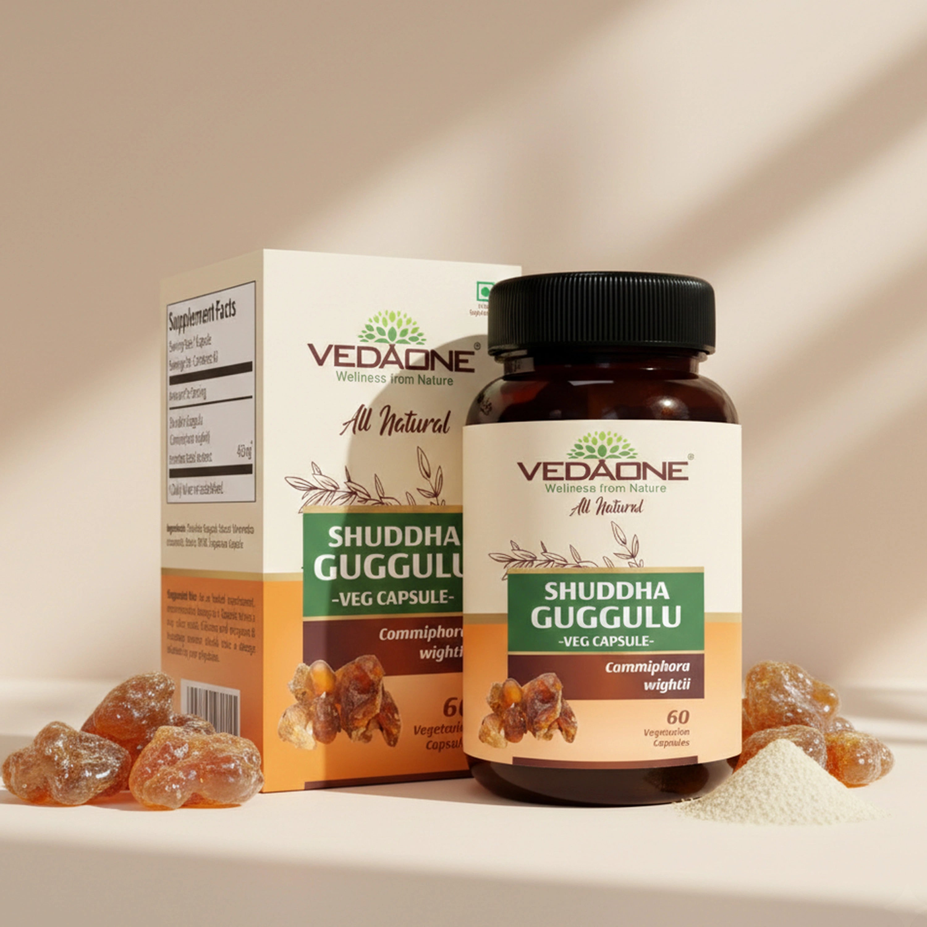 Vedaone Shuddha Guggulu Capsules 60 Capsules – Herbal Guggul Supplement for Daily Wellness & Lifestyle Balance