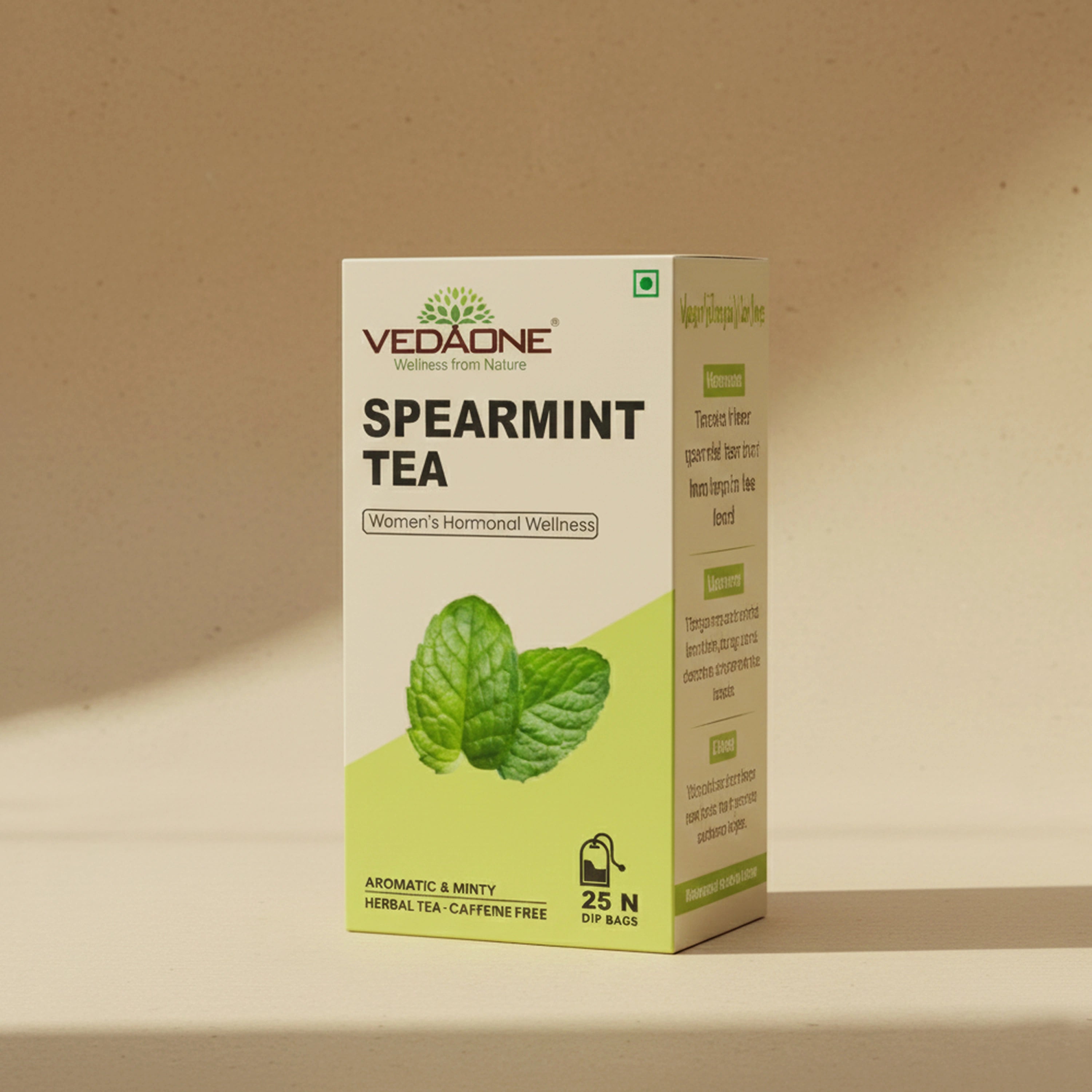 Vedaone Spearmint Tea — 25 Dip Bags | Refreshing Herbal Infusion Inspired by Women’s Wellness