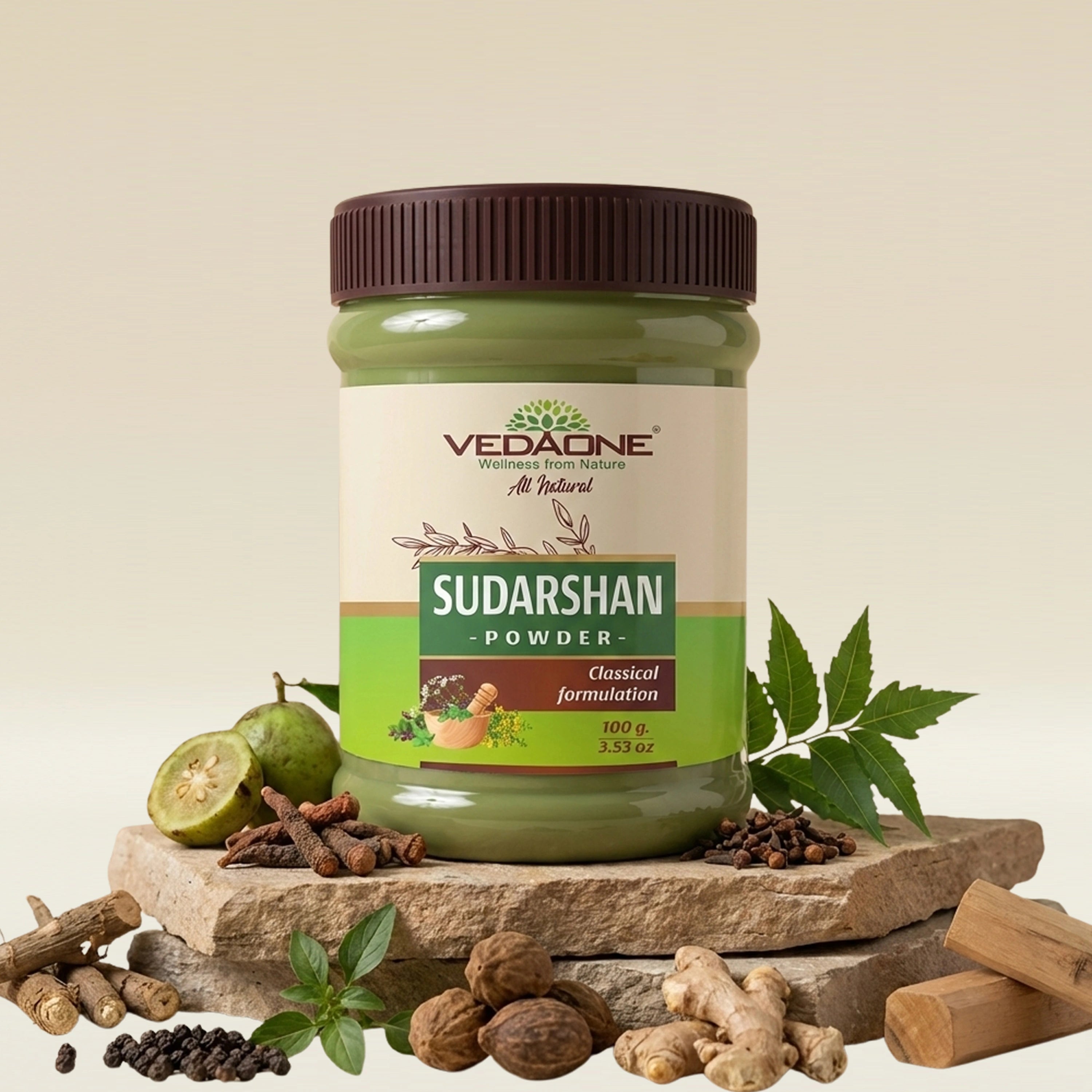 Vedaone Sudarshan Powder 100 g | Traditional Ayurvedic Herbal Blend for Immune, Digestive & Metabolic Support