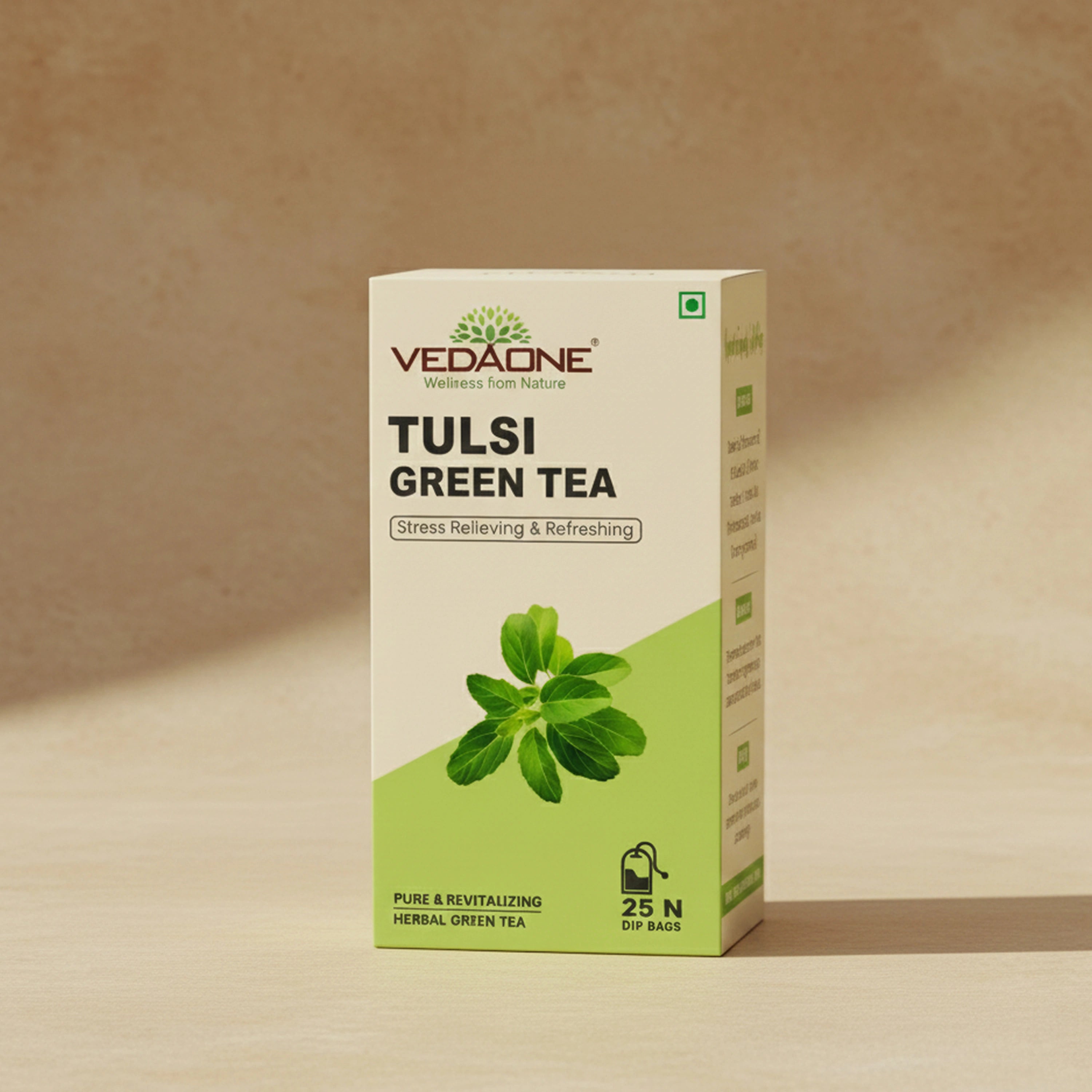 Vedaone Tulsi Green Tea – 25 Dip Bags (Tulsi Infused Green Tea)