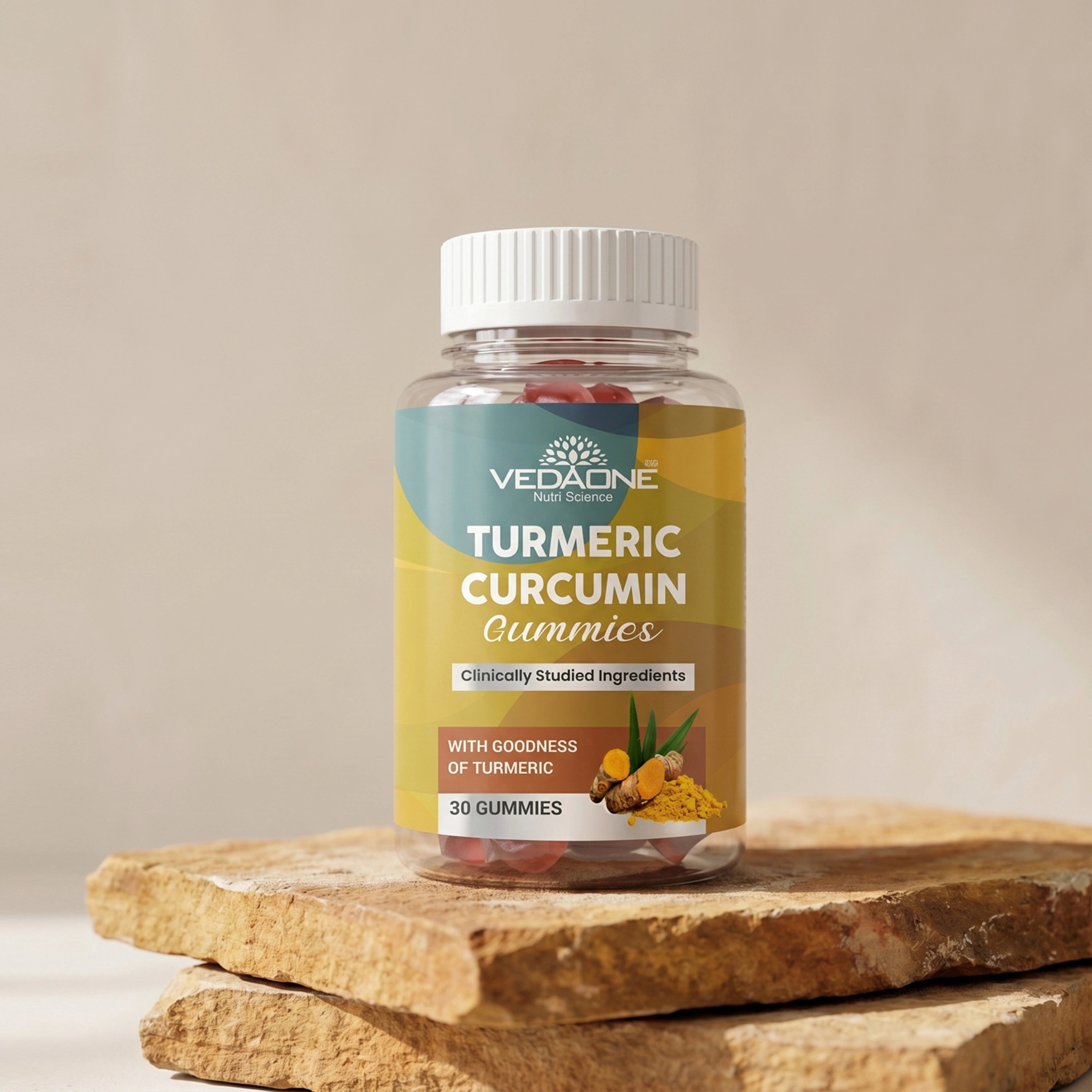 Vedaone Turmeric Curcumin Gummies – 30 Gummies | Joint Support, Antioxidant & Daily Wellness
