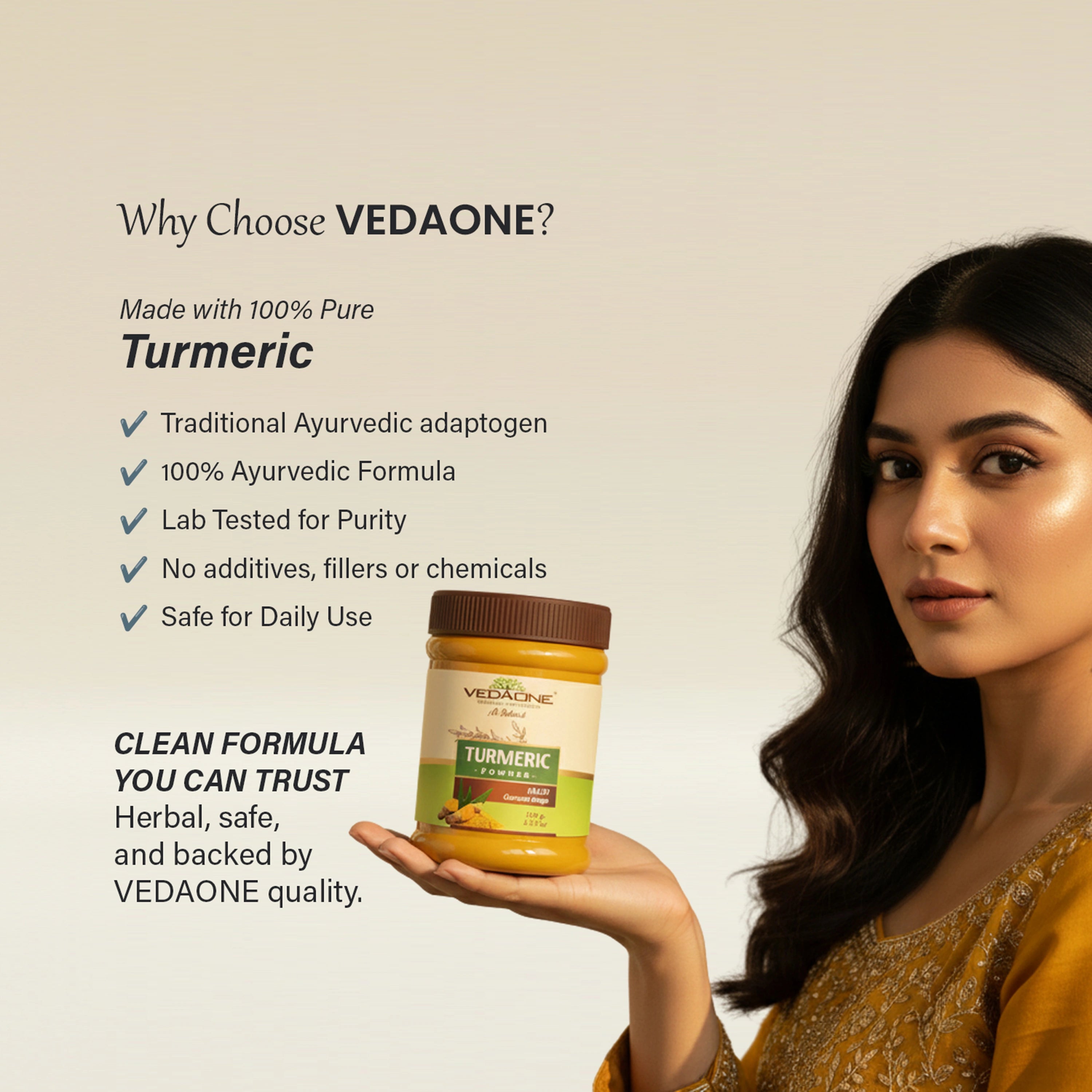 Vedaone Turmeric Powder 100 g | Curcuma longa for Joint, Immunity & Daily Wellness Support