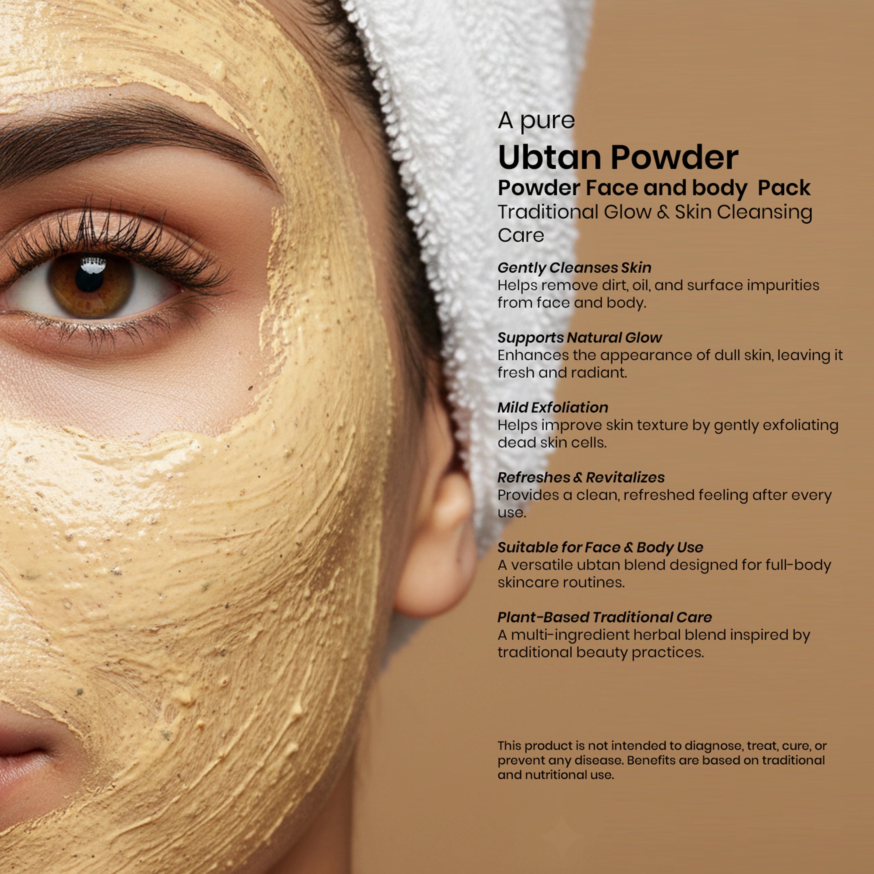 Vedaone Ubtan Powder Face & Body Pack – 100 g | Traditional Glow & Skin Cleansing Care