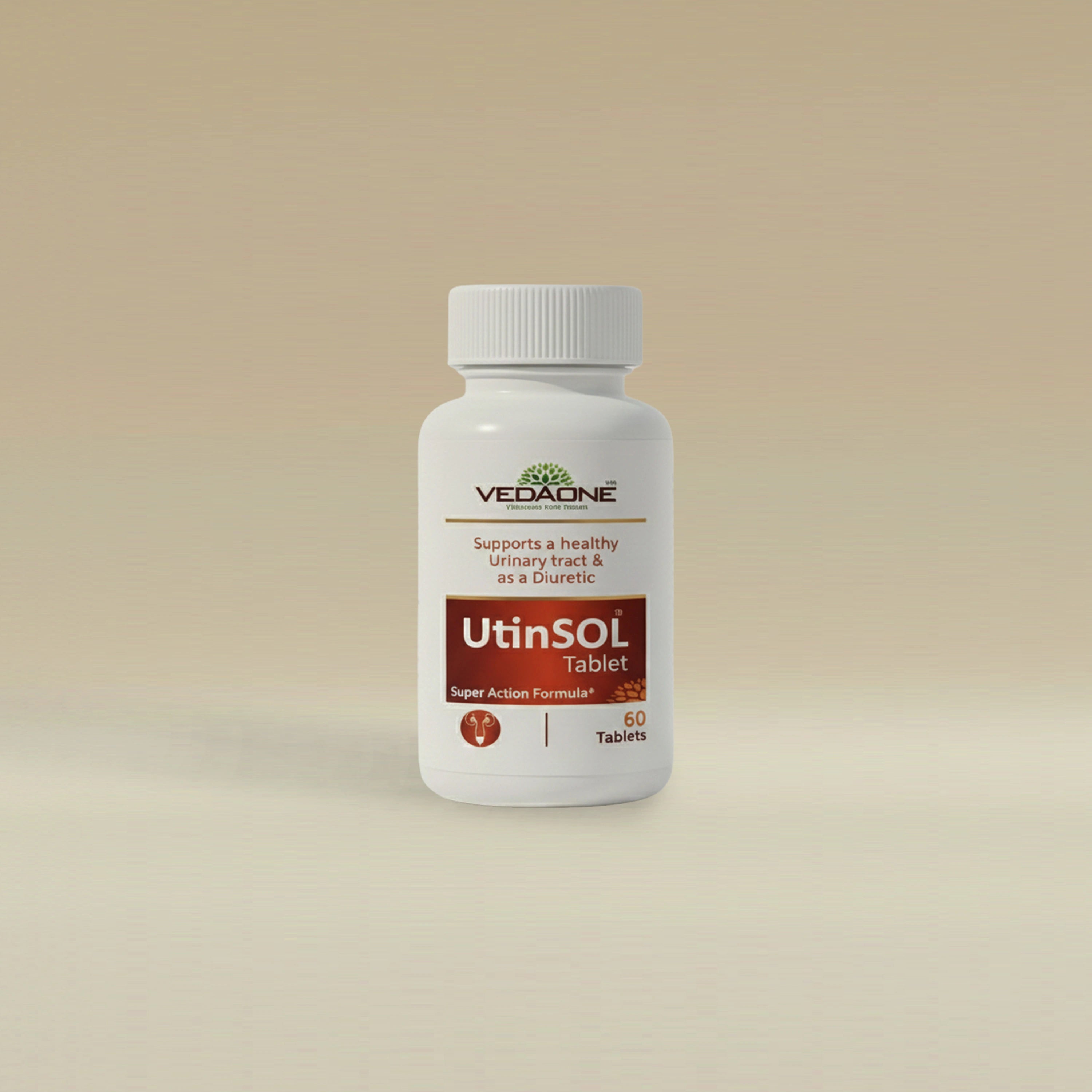 Vedaone UtinSOL Tablets 60 Tablets | Ayurvedic Support for Urinary Tract Health & Natural Diuretic Balance
