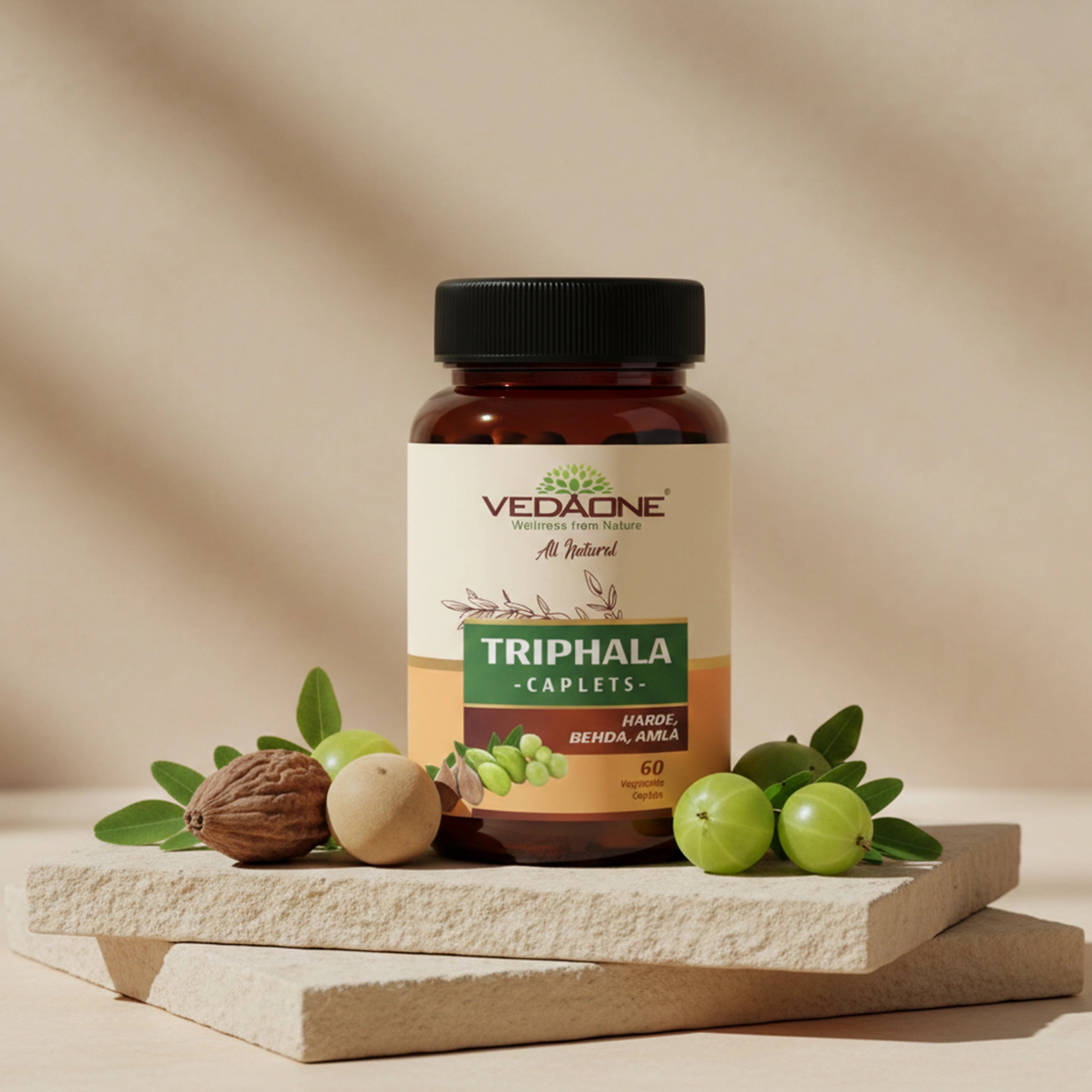 Vedaone Triphala Caplets – 60 Caplets | Herbal Digestive & Daily Wellness Support