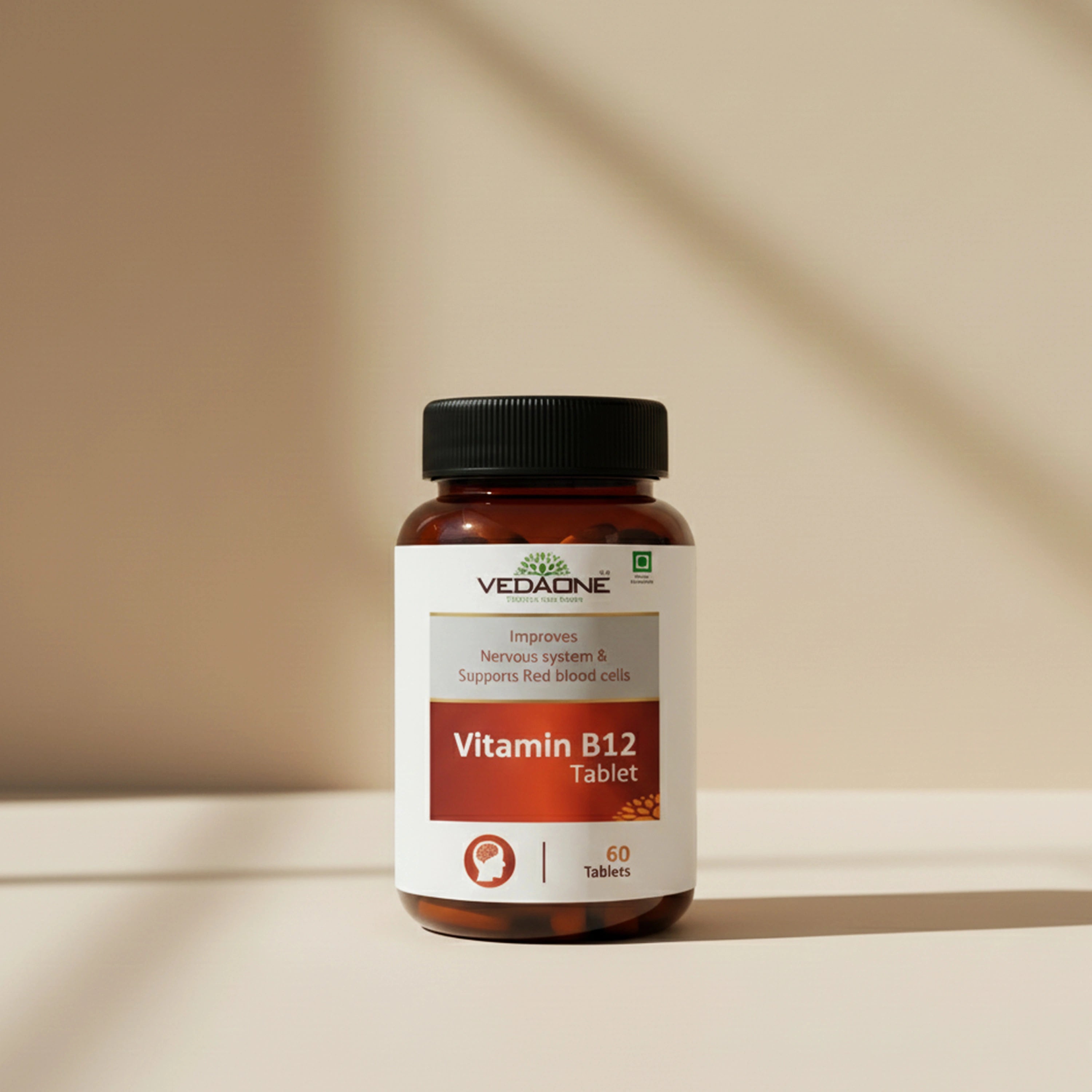 Vedaone Vitamin B12 Tablets 60 Tablets | Supports Nervous System, Energy & Red Blood Cell Health