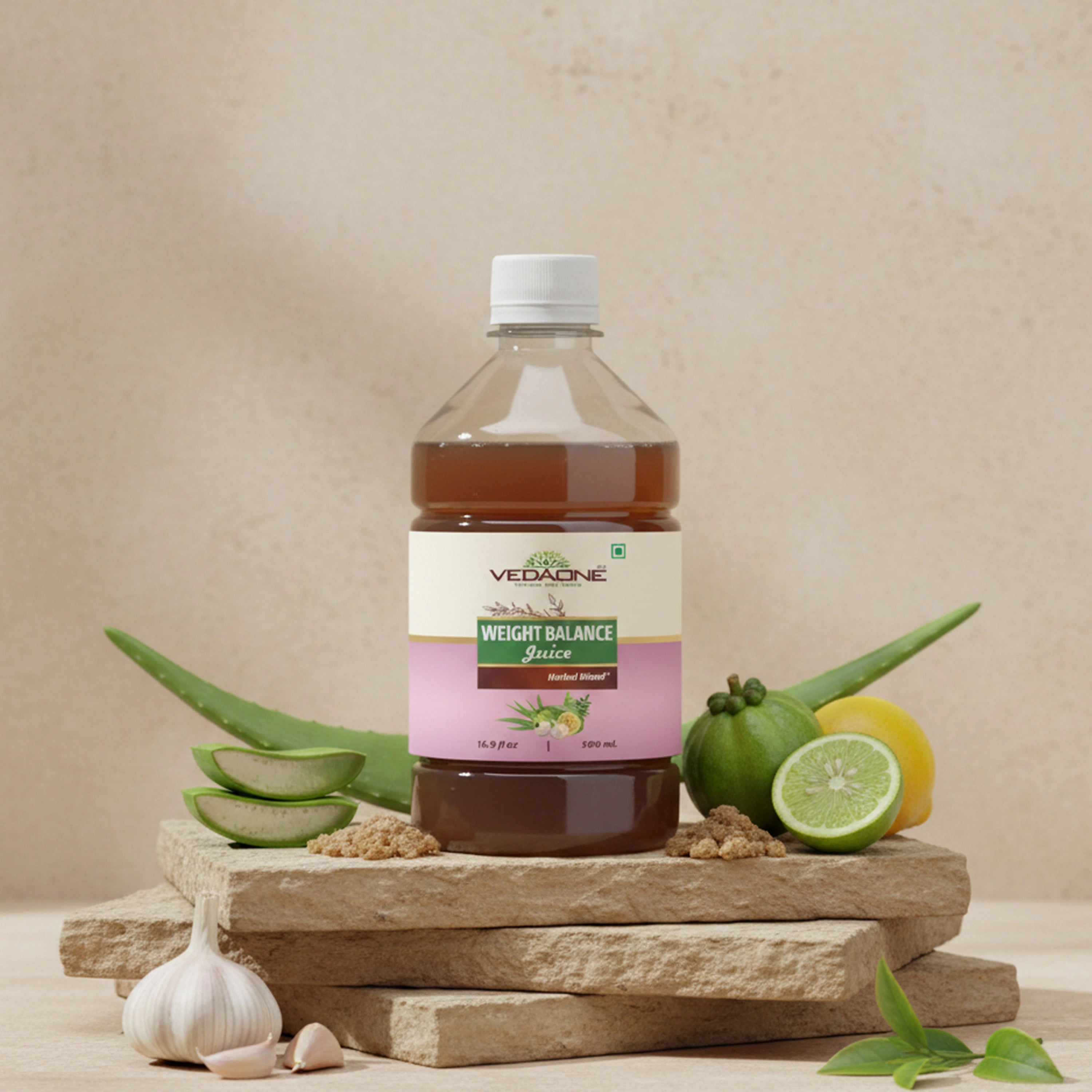 Vedaone Weight Balance Juice 500ml | Herbal Wellness Blend with Aloe Vera, Green Tea, Guggulu & Garcinia
